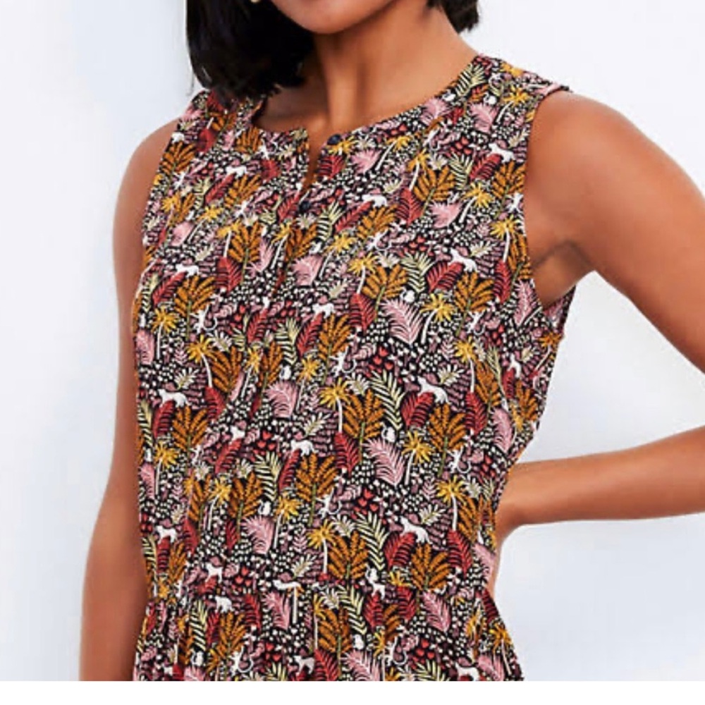 Floral Sleeveless peplum top